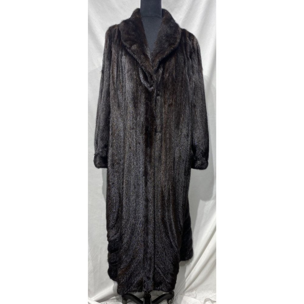 ranch / Mahagony mink coat female directional bracelet cuffs (77035)
